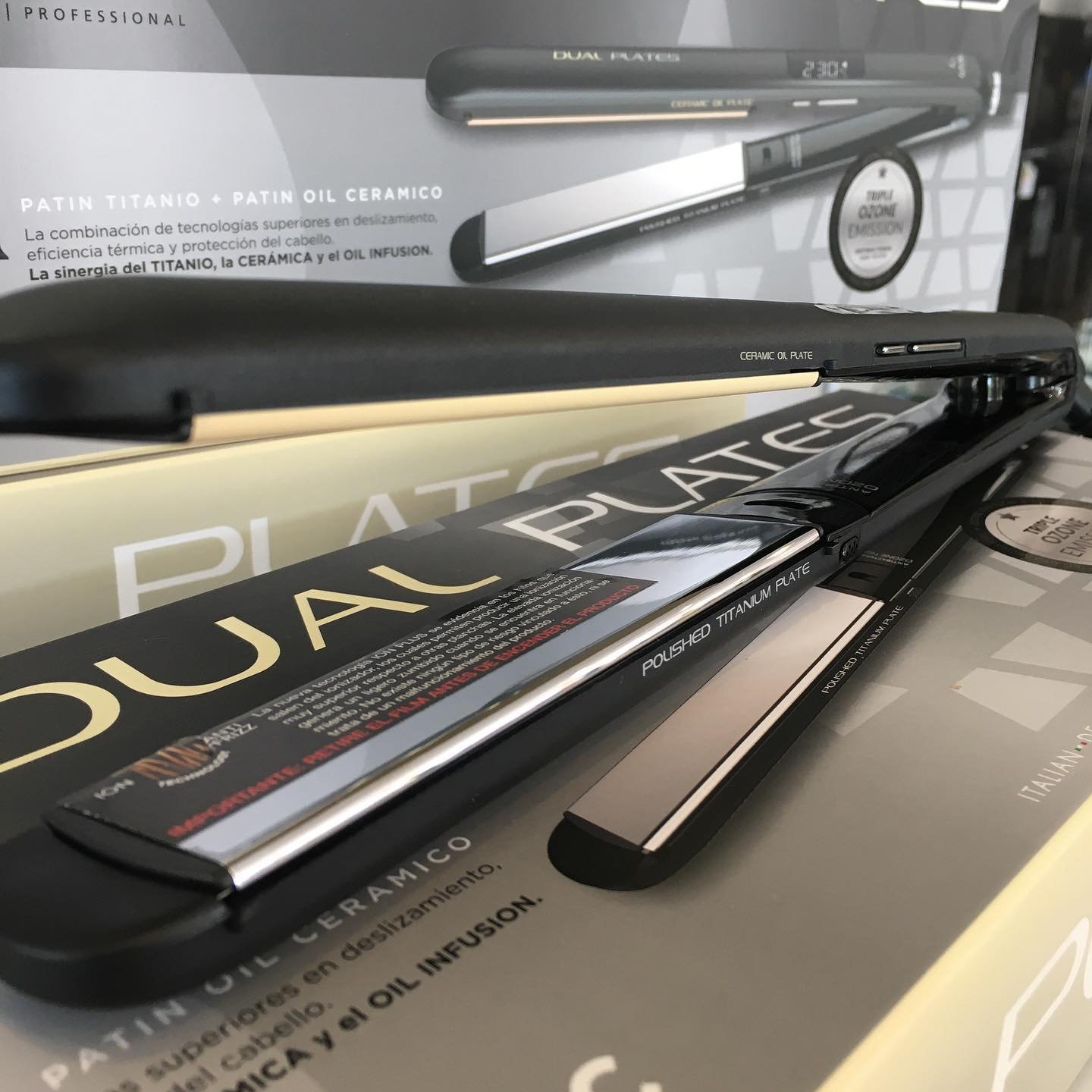 PLANCHA CABELLO GAMA Dual plates Profesional Titanio Aceites Pelo 450f/230c - Imagen 6