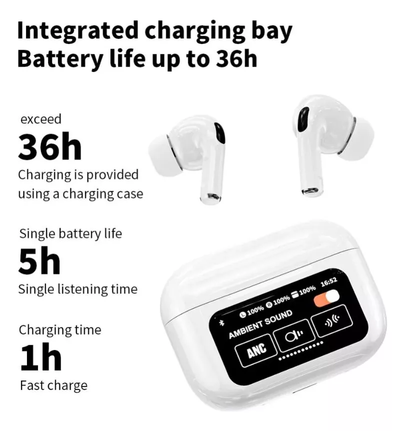 AURICULAR a9 pro Bt reduccion ruido pantallla tactil - Imagen 3