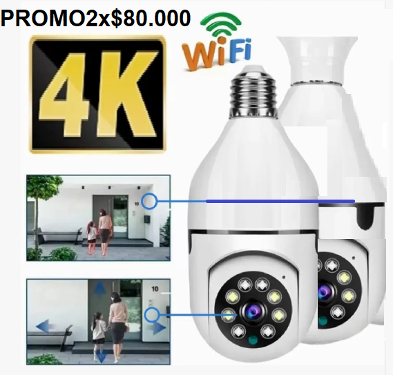 COMBO CAMARA Seguirdad bombillo 2X1 giratorio WIFI