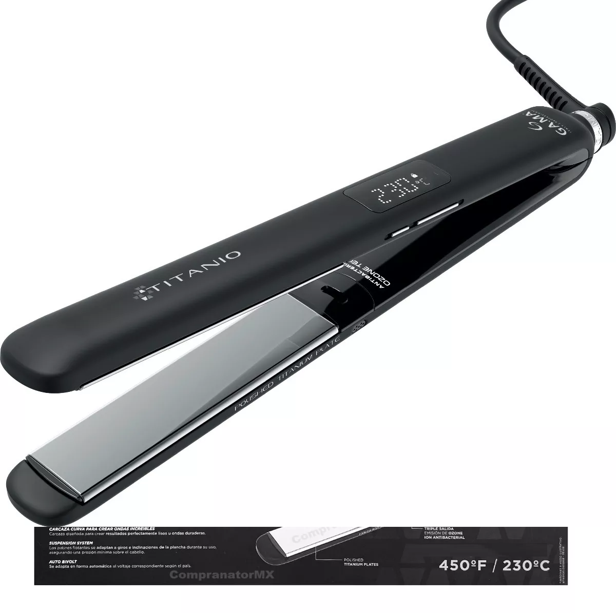 PLANCHA CABELLO GAMA Profesional Titanio 450f/230c - Imagen 2