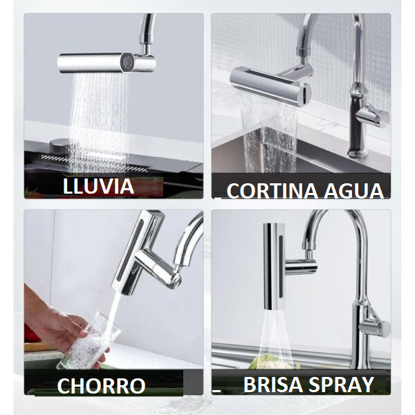GRIFO EXTENSIÓN DE COCINA 4en1 modos - Imagen 2