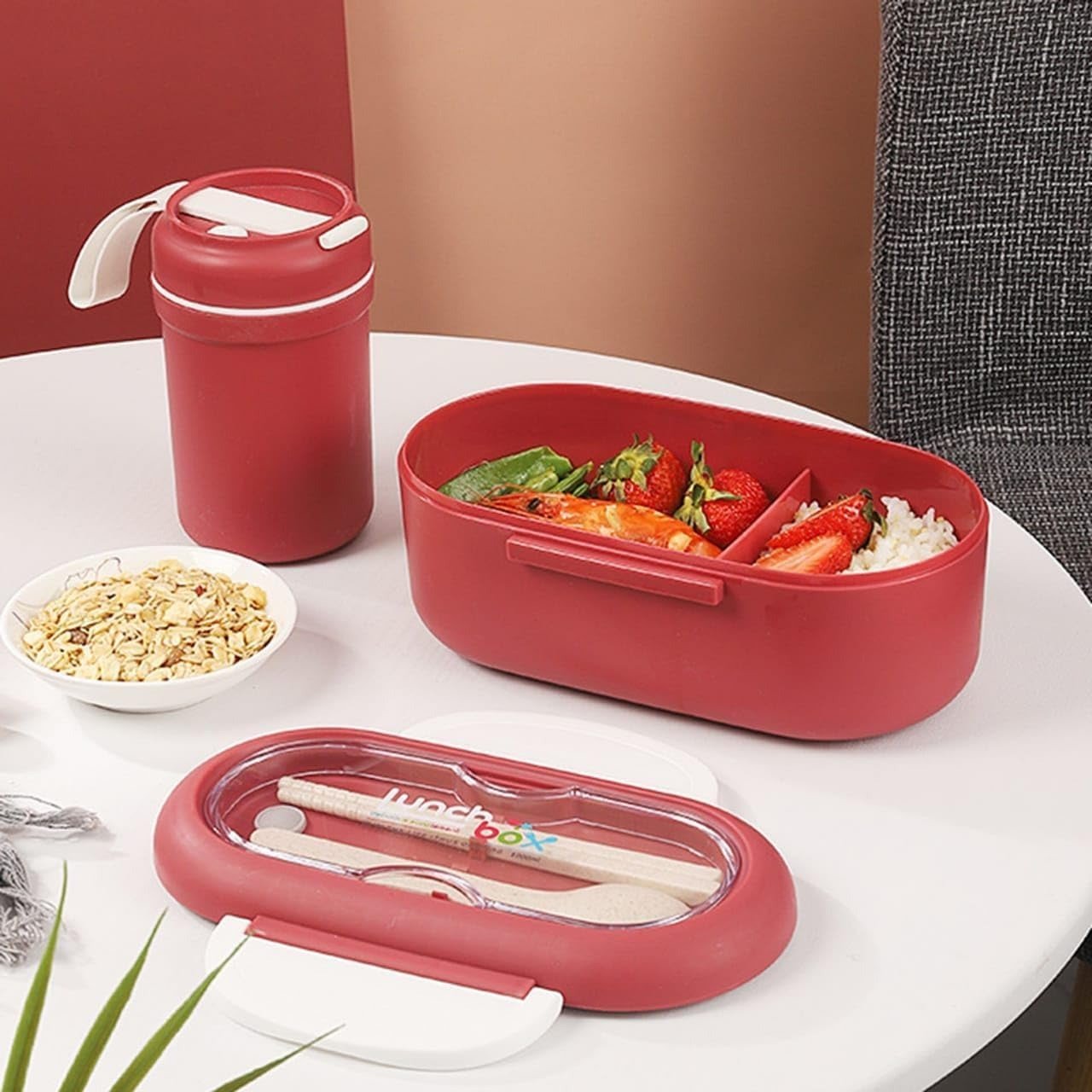 LONCHERA PORTACOMIDA con taza para sopa, tenedor y cuchara - Imagen 3