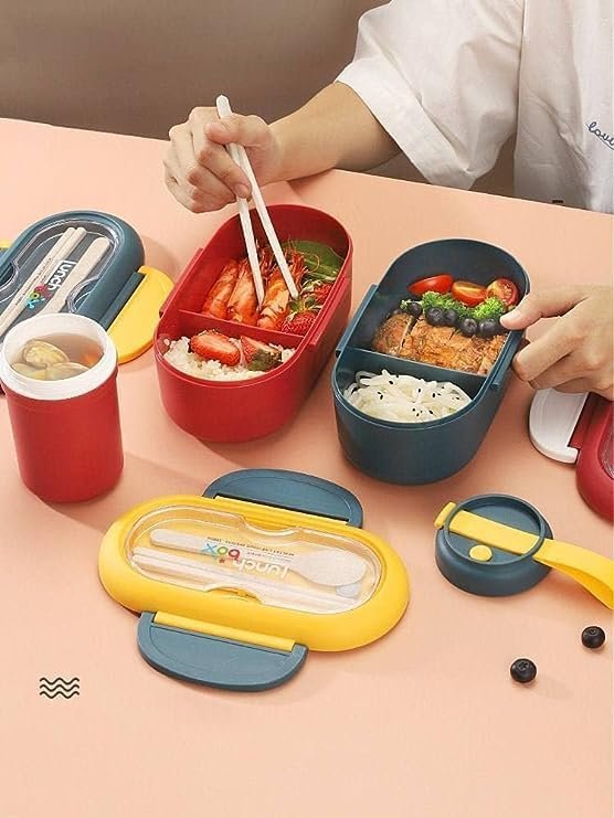 LONCHERA PORTACOMIDA con taza para sopa, tenedor y cuchara - Imagen 2