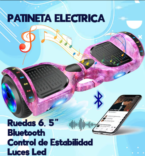 MALUMETA Scooter Eléctrica Smart 6.5 Con Bluetooth patineta eléctrica o hoverboard - Imagen 3