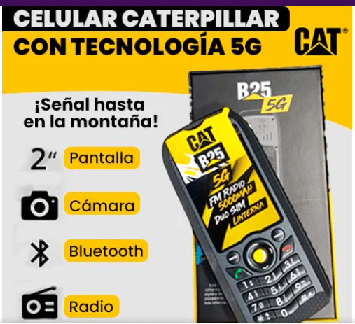 CELULAR B25 5G trabajo pesado tipocat profesional flechita