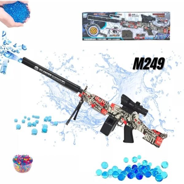 JUGUETE LANZA HIDROGEL mp-5 electric mini shot M249 COLOR