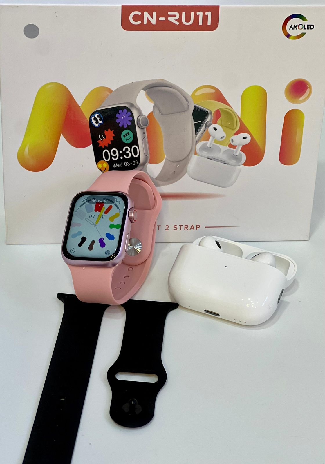 RELOJ SMARTwatch mini pro run11 combo airpods pro amoled CN RU11