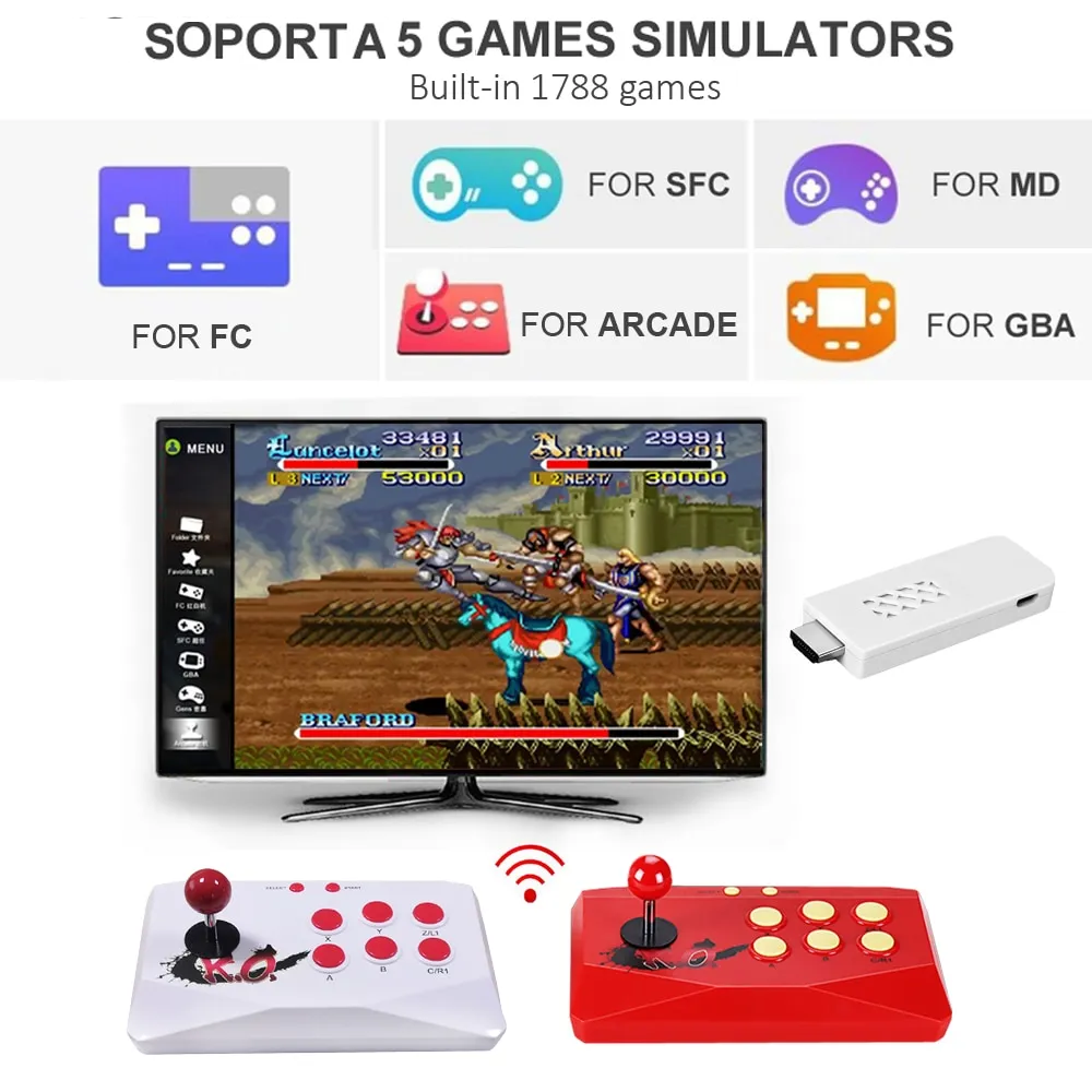 CONSOLA doble arcade X6 tv 2 Jugadores Joystick Games Voor Mame/Psp/PS1/Snes/Sega - Imagen 6