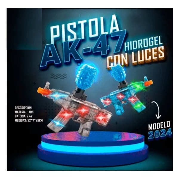 JUGUETE LANZA Dardos Y Balas De Hidrogel Con Luces  Akm-47