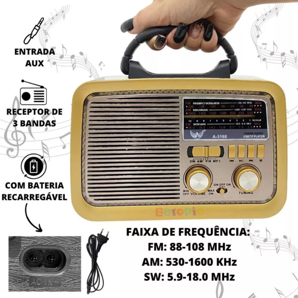 RADIO  am Fm Bluetooth Marrón en Túnez Yuegan YG-1181BT