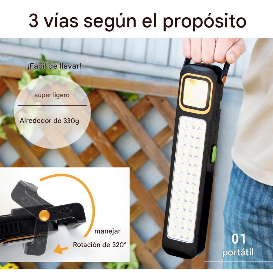 LAMPARA LED, Carga Solar, 39 LED, 2400mAh, Linterna, Reflector, hel-2866 - Imagen 4