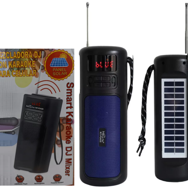 PARLANTE SOLAR Mezcladora DJ Con karaoke celular usb recargable solar antena nt-p2429