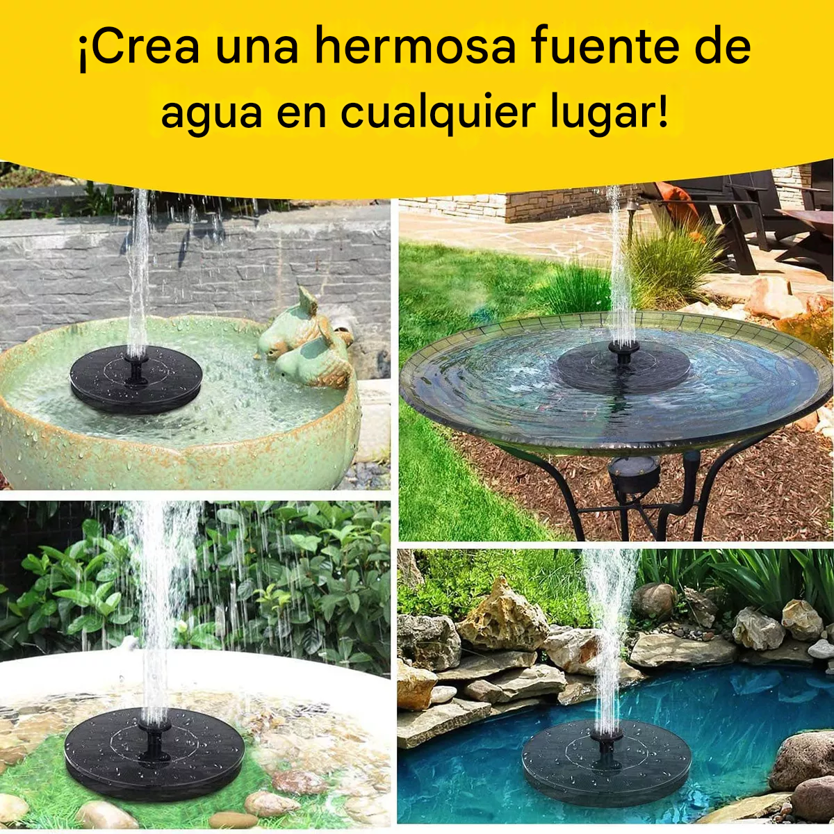FUENTE DE AGUA flotante solar para jardin cascada - Imagen 5