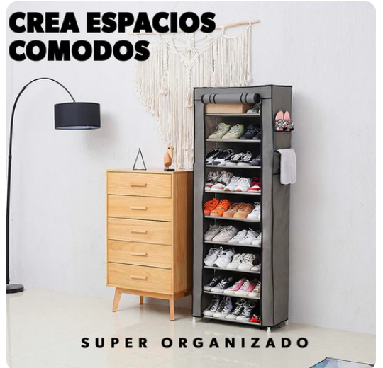 ZAPATERO Zapatera Closet De 9 Niveles Armable Color Gris singlerow