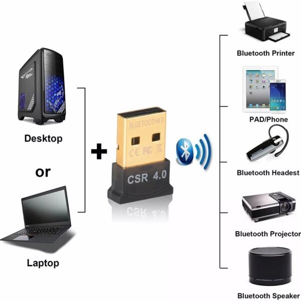 ADAPTADOR BLUETOOH pc movil tablet y diadema csr 5.0 DONGLE