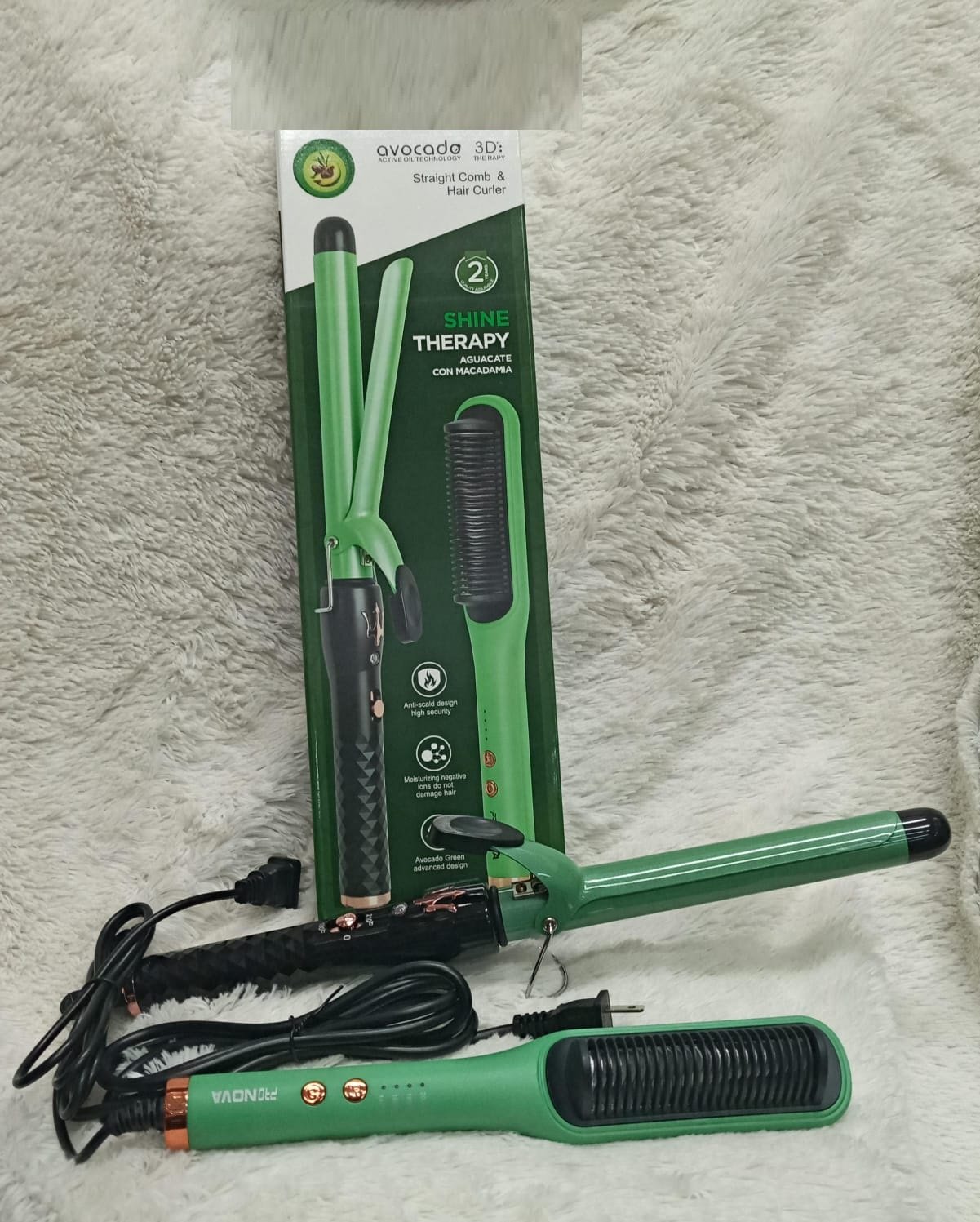 COMBO PINZA Y PEINETA alizador Aguacate - Imagen 3