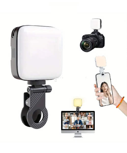 ARO DE LUZ panel clip Camara celular video pc AY-49J Recargable
