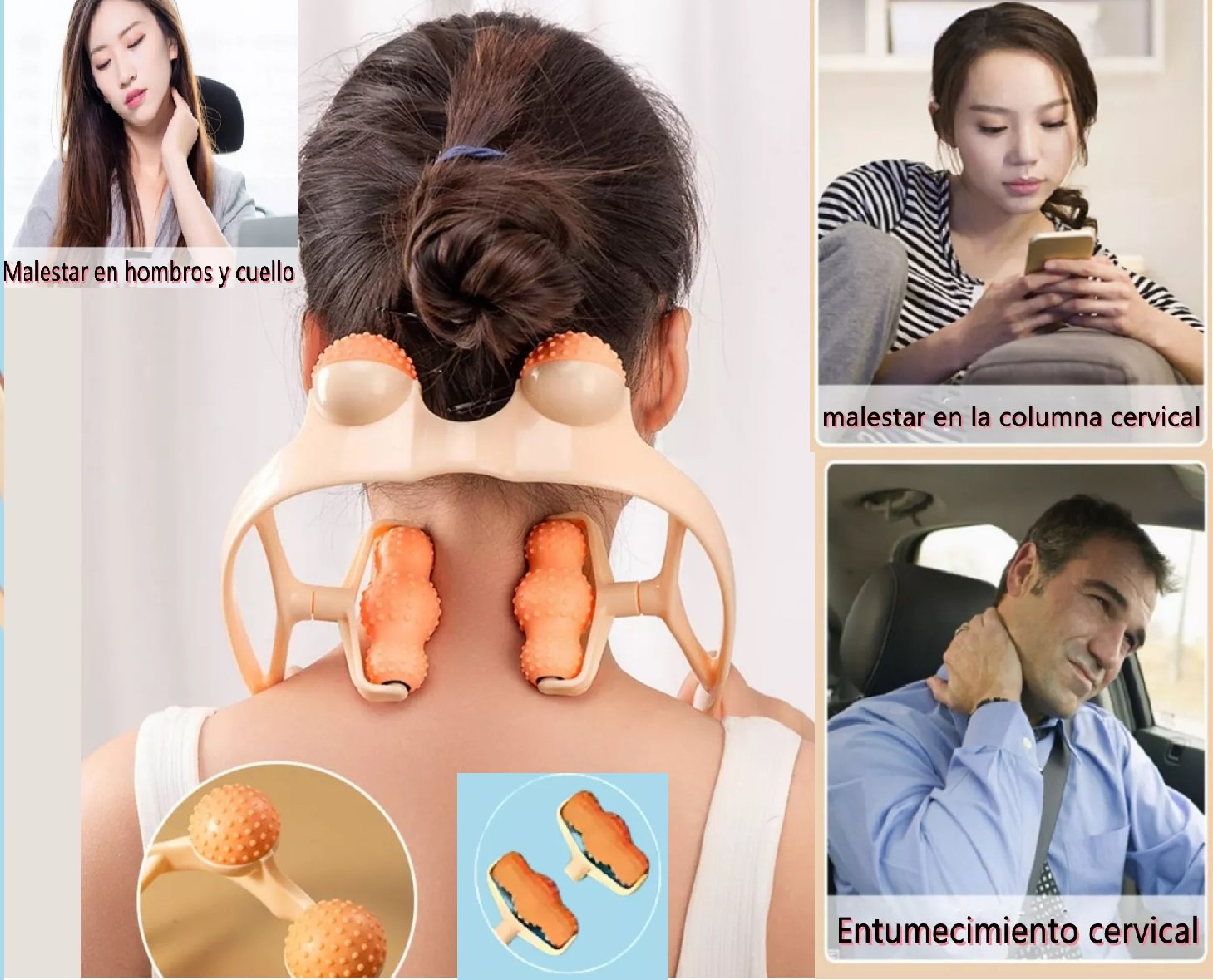 MASAJEADOR CUELLO Manual relajante, cintura y piernas