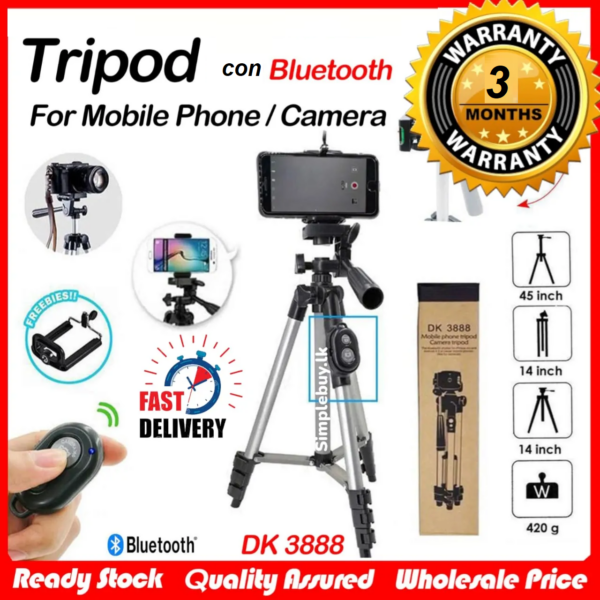 TRIPODE BLUETOOTH CAMARA Y CELULAR SMARTPHONE dk3888
