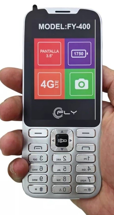 CELULAR FLECHITA ACERADA 4G pantalla gigante fly fy400 3.5pulg metalizada - Imagen 3