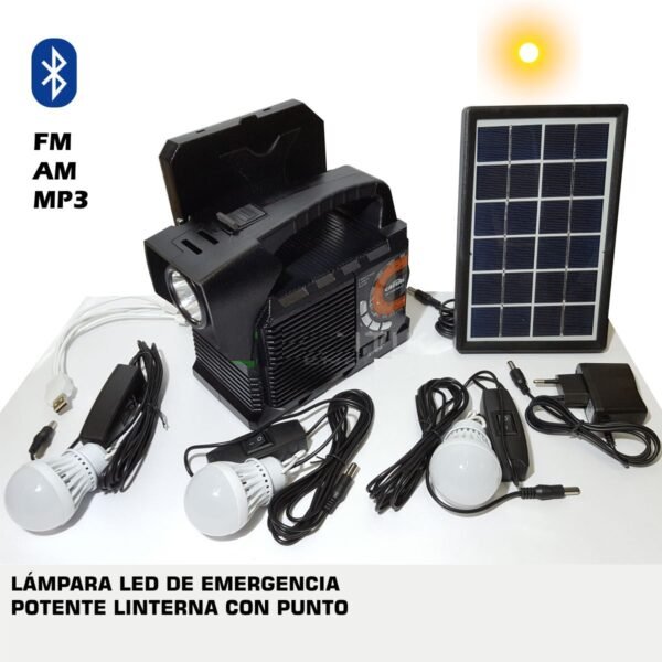 RADIO solar am Fm Bluetooth Multifuncional Recargable Panel IU-R129BTS