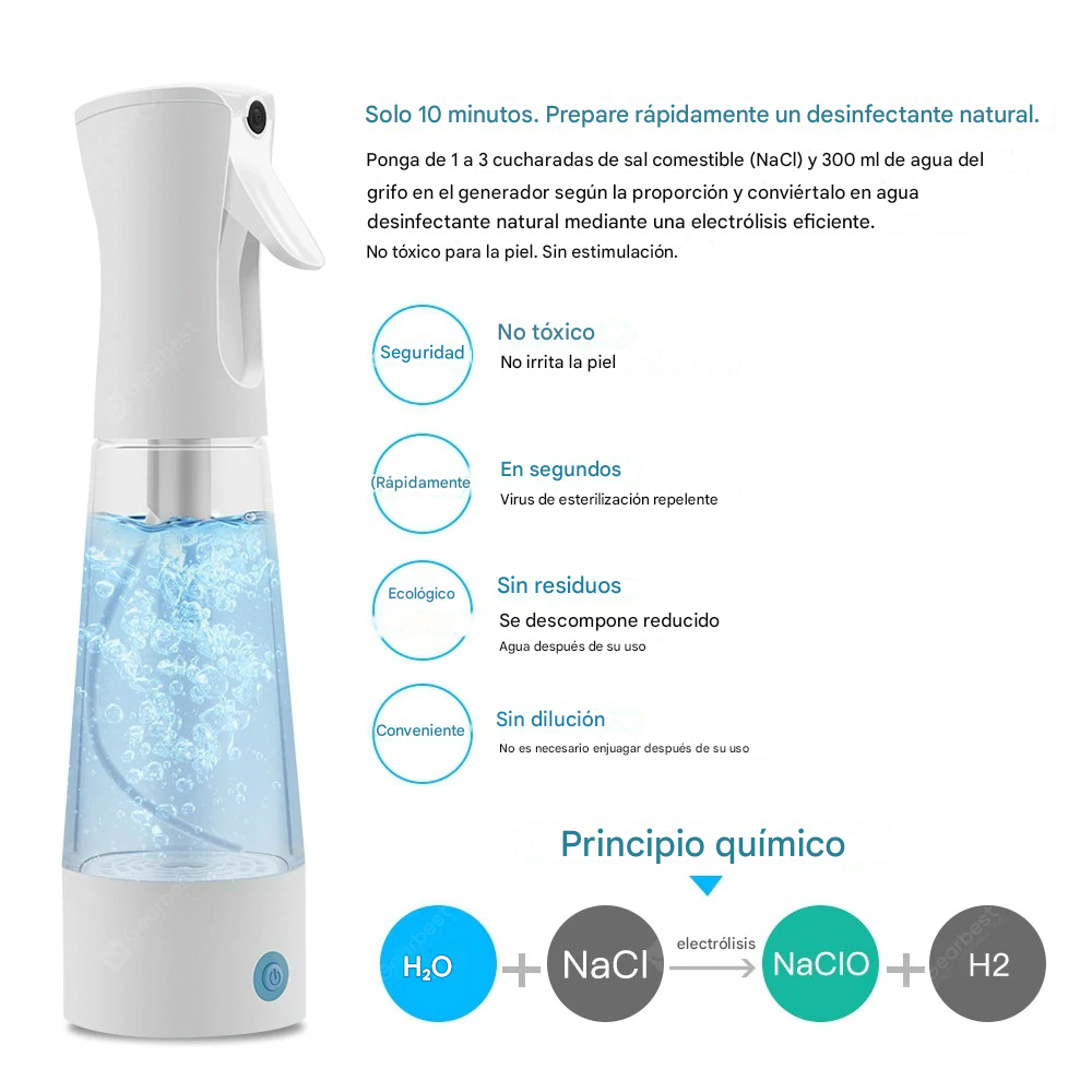 GENERADOR desinfectante casero Electrolitico esterilizador usb - Imagen 2