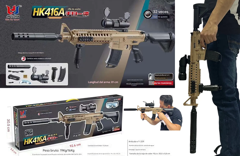 JUGUETE GIGANTE HIDROGEL electric mini shot HK416A