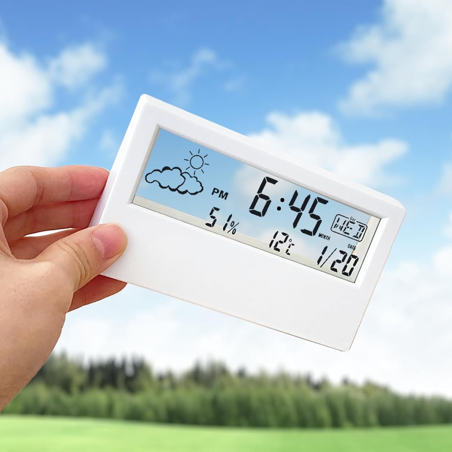 RELOJ led cristal despertador digital, moderno transparente, temperatura, humedad, yp114 - Imagen 4