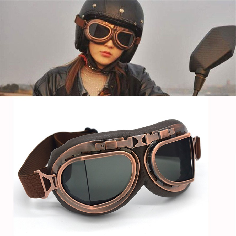 GAFAS CHOPPER AVIADOR Piloto bronce moto o clima frio elegantes lujosa - Imagen 5