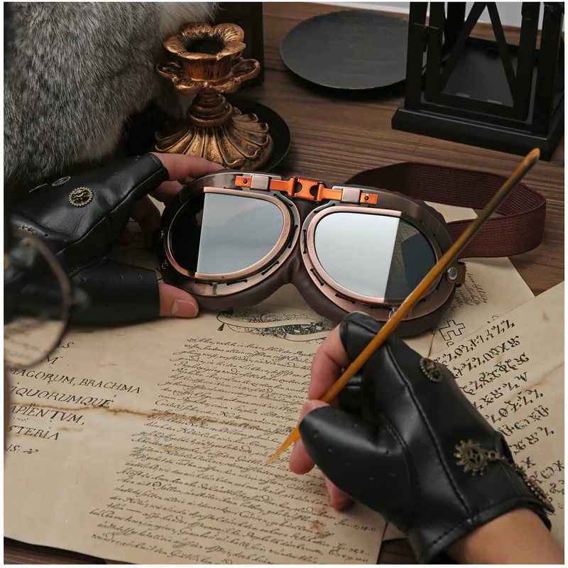 GAFAS CHOPPER AVIADOR Piloto bronce moto o clima frio elegantes lujosa - Imagen 11