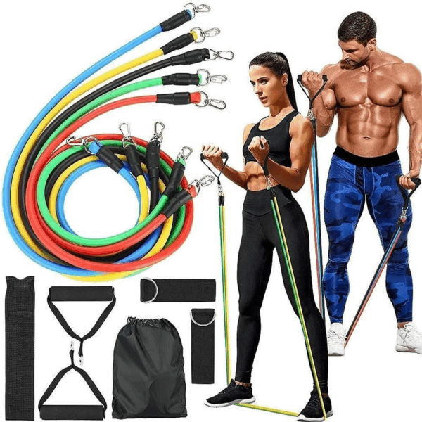 BANDA Resistencia elastica para equipos de fitness principiantes y expertos   (multicolor, paquete de 11)