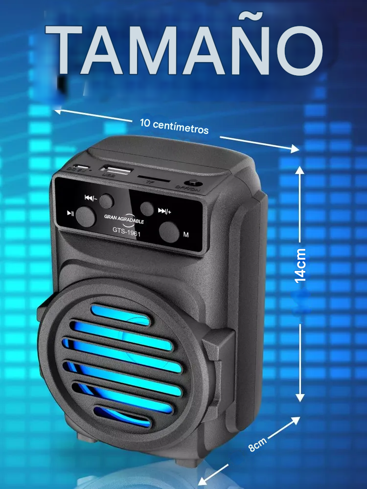 PARLANTE Portátil Inalámbrico Bluetooth Fm Tf Recargable Rg 2x45mil - Imagen 3