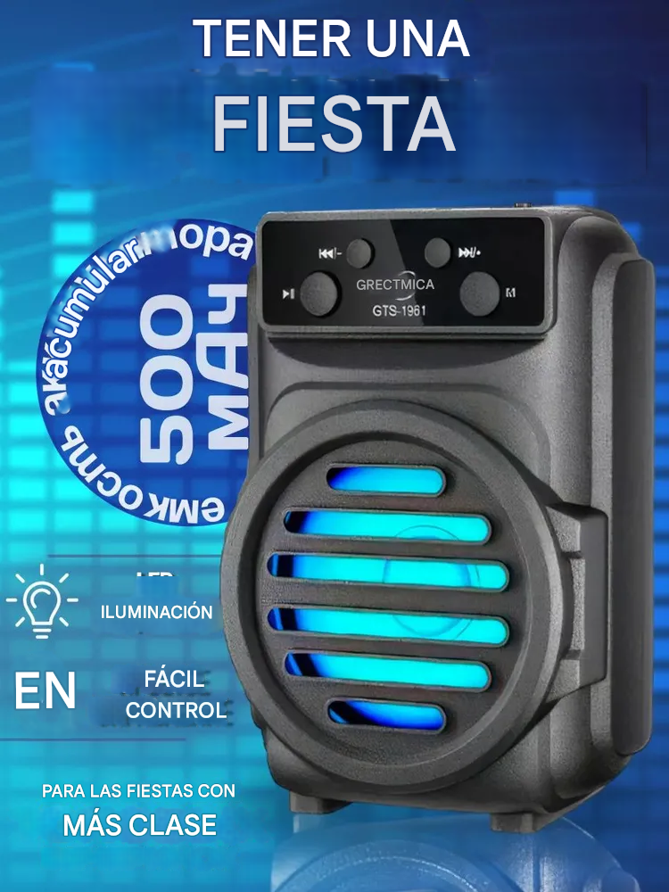 PARLANTE Portátil Inalámbrico Bluetooth Fm Tf Recargable Rg 2x45mil - Imagen 4