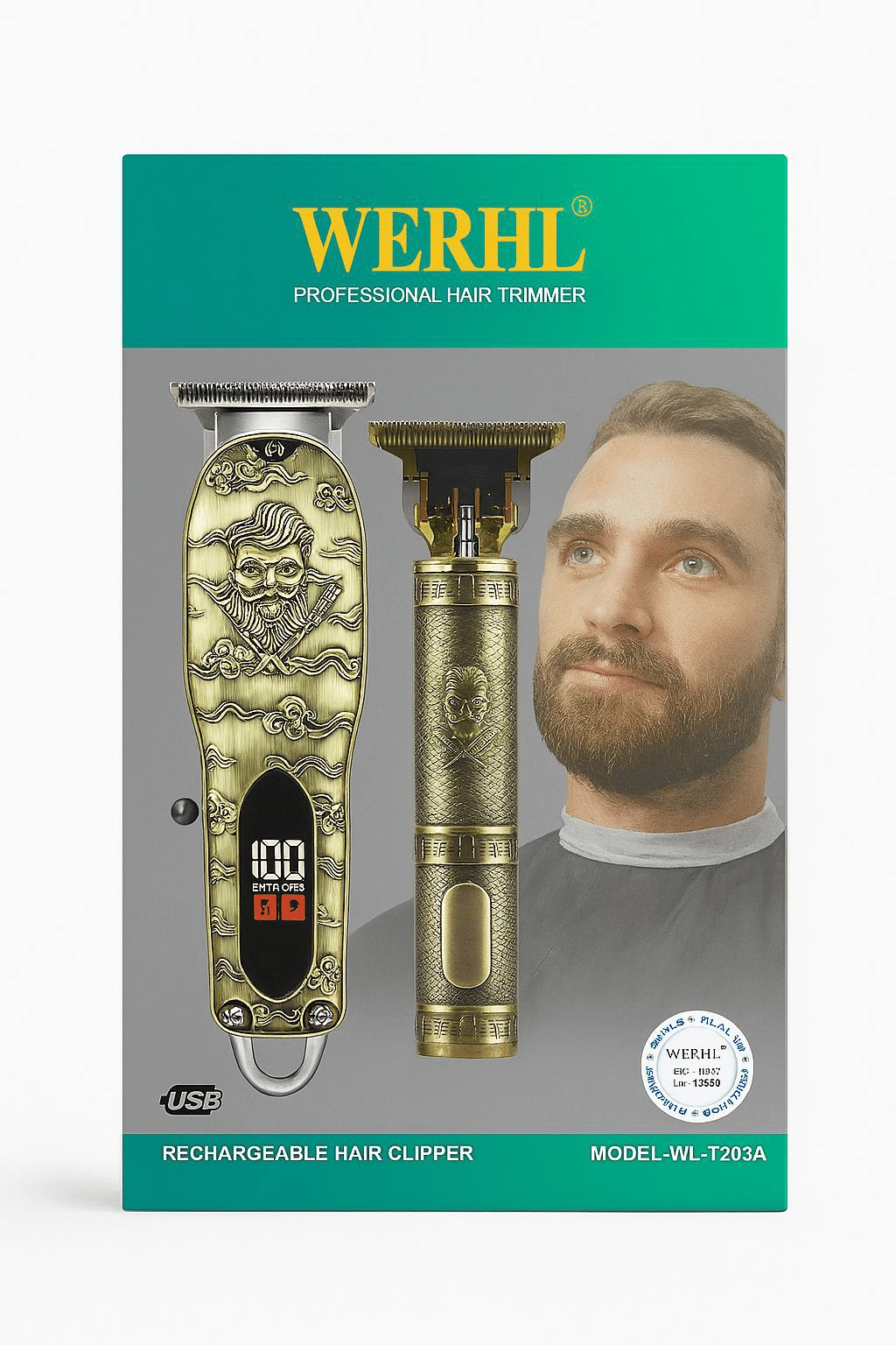 MAQUINA Peluquera WERHL WL-1203A SUPERcombo buda inalámbrica profesional - Imagen 8