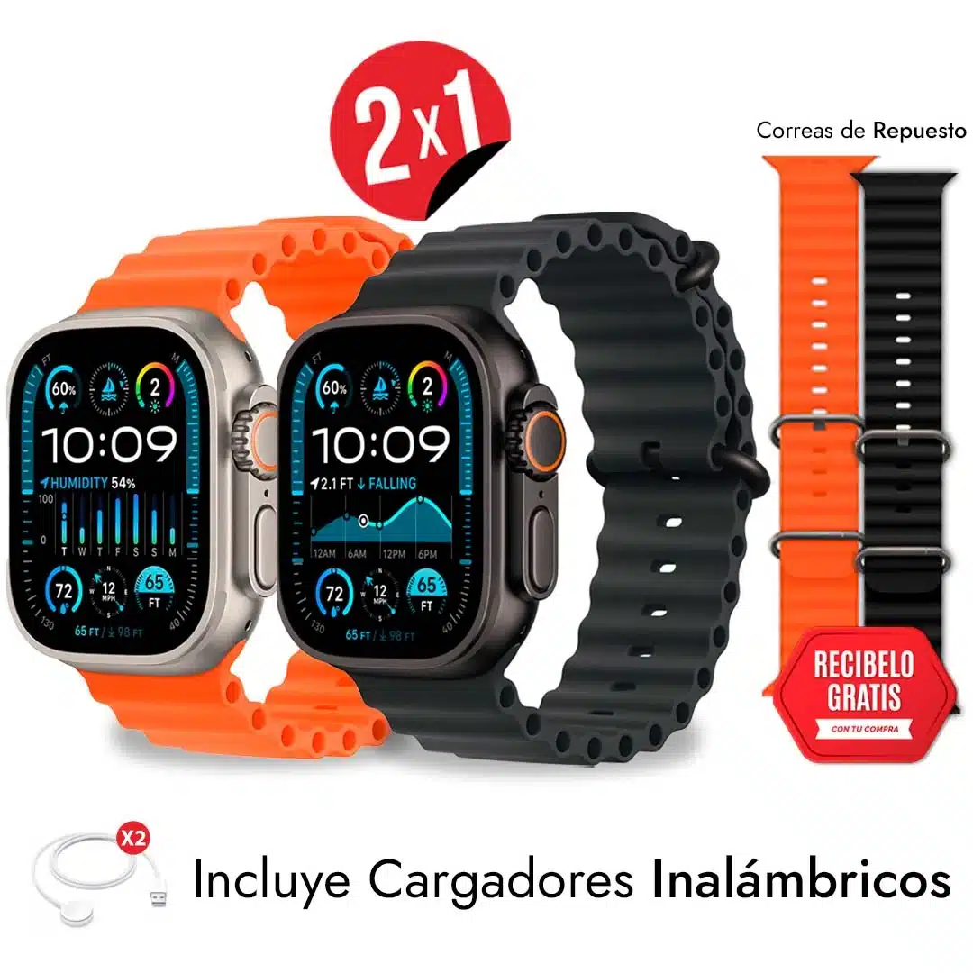 RELOJ smart wathc ME03 ultra max 2.01"Promo 2 correas
