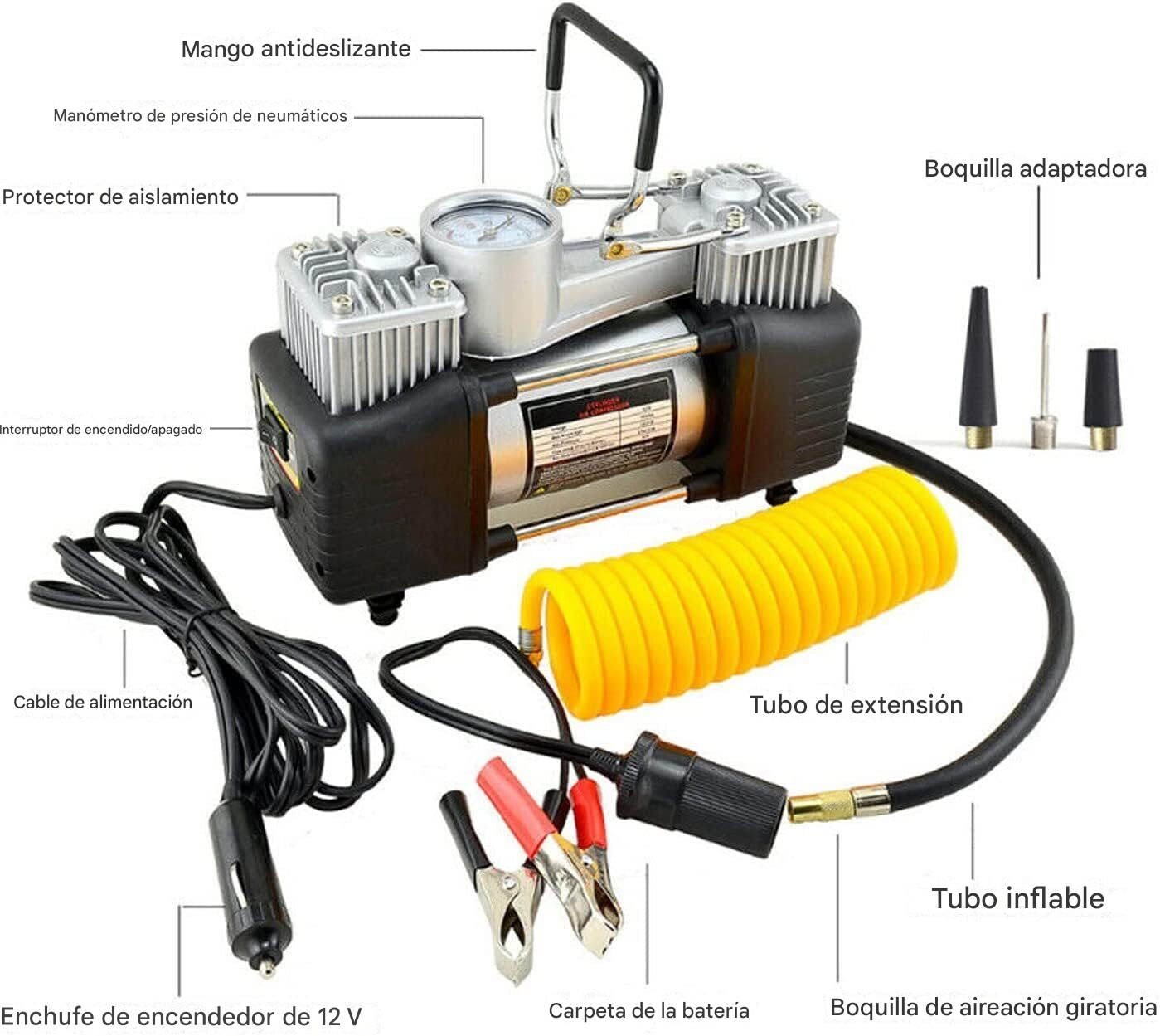 COMPRESOR Gigante 2piston 4x4 linterna - Imagen 3