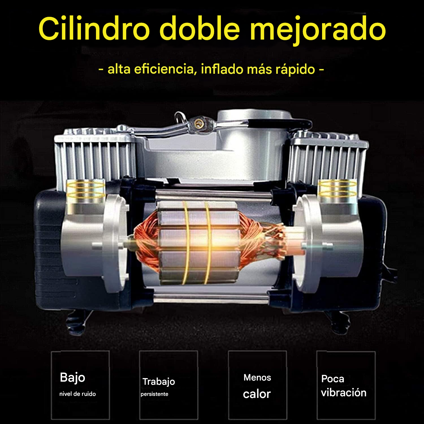 COMPRESOR Gigante 2piston 4x4 linterna - Imagen 4
