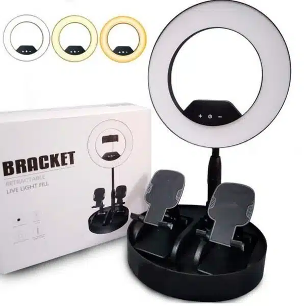 ARO DE LUZ 21cm 3 soportes de celular telescopico 15w ModeloA7