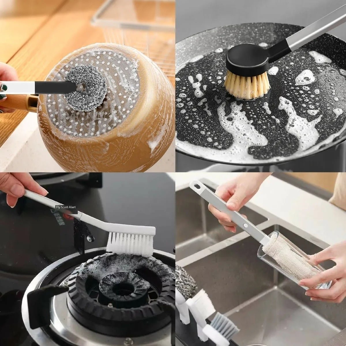 CEPILLOS KIT DE LIMPIEZA 4EN1 Con base - Imagen 5