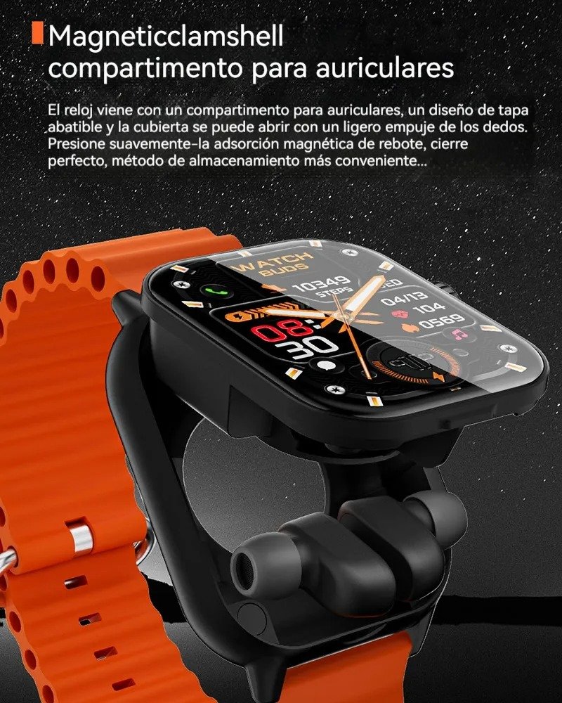 RELOJ smart watch con Auriculares gt8buds 2correas pantalla amoled - Imagen 4