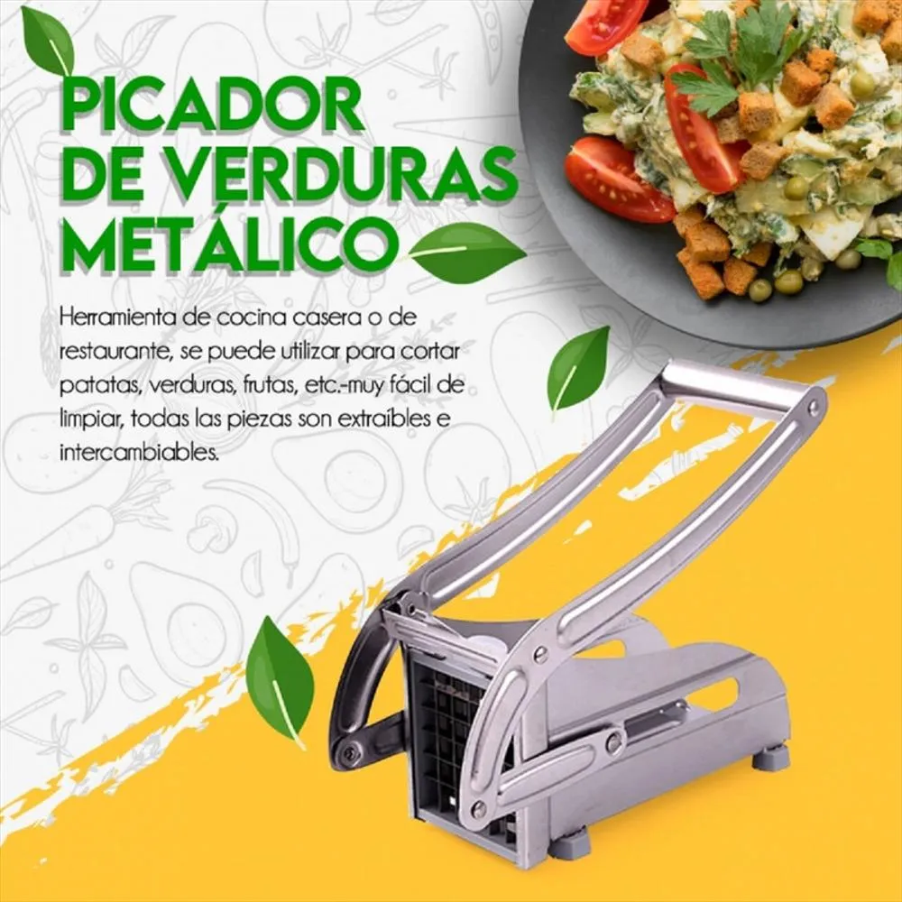 CORTADOR rebanador de vegetales y picador papas metal - Imagen 3