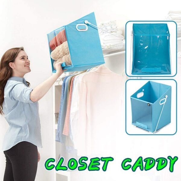 ORGANIZADOR DE ROPA, cesta giratoria, plegable,Transparente Closet Caddy