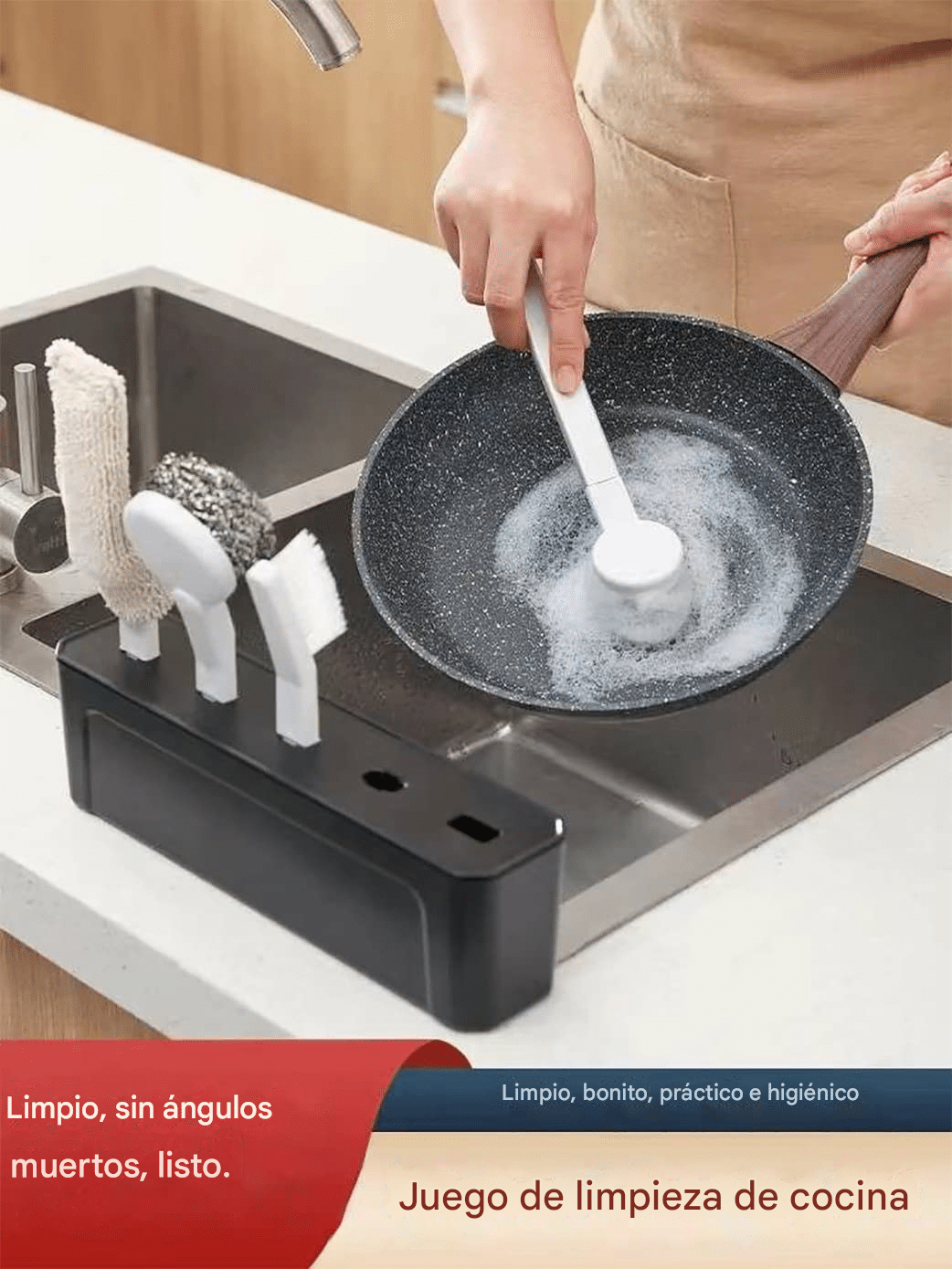 CEPILLOS KIT DE LIMPIEZA 4EN1 Con base