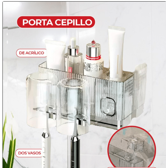 PORTACEPILLOS Dispensador crema 3vasos 3 estantes - Imagen 4