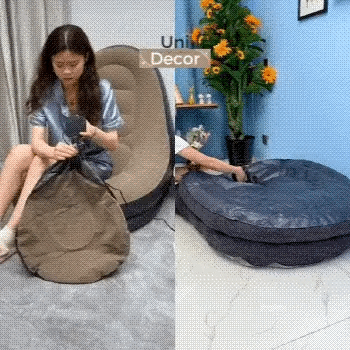 SOFA INFLABLE SENCILLO con reposapies + soplador mu-in01 - TIENDA Oi