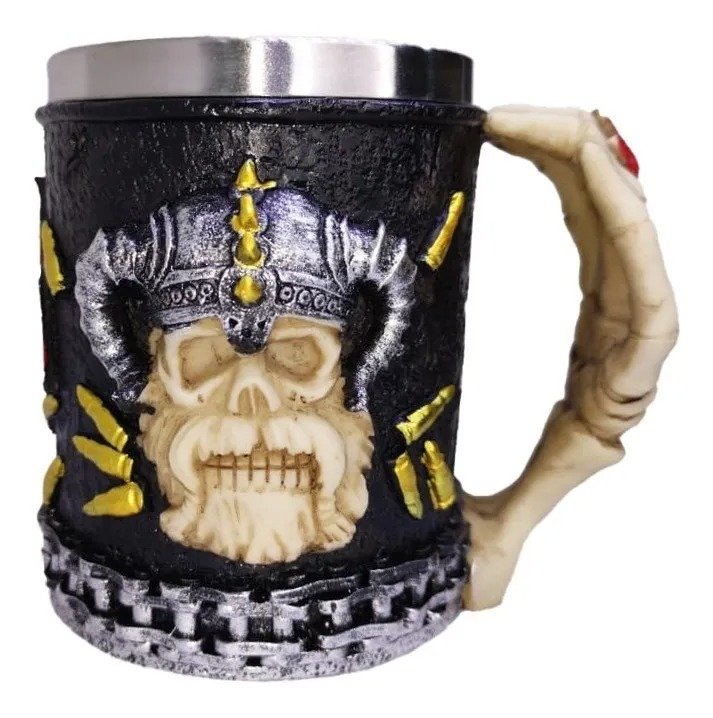 VASO MUG ACERO RECIBE INOXIDABLE vikingo