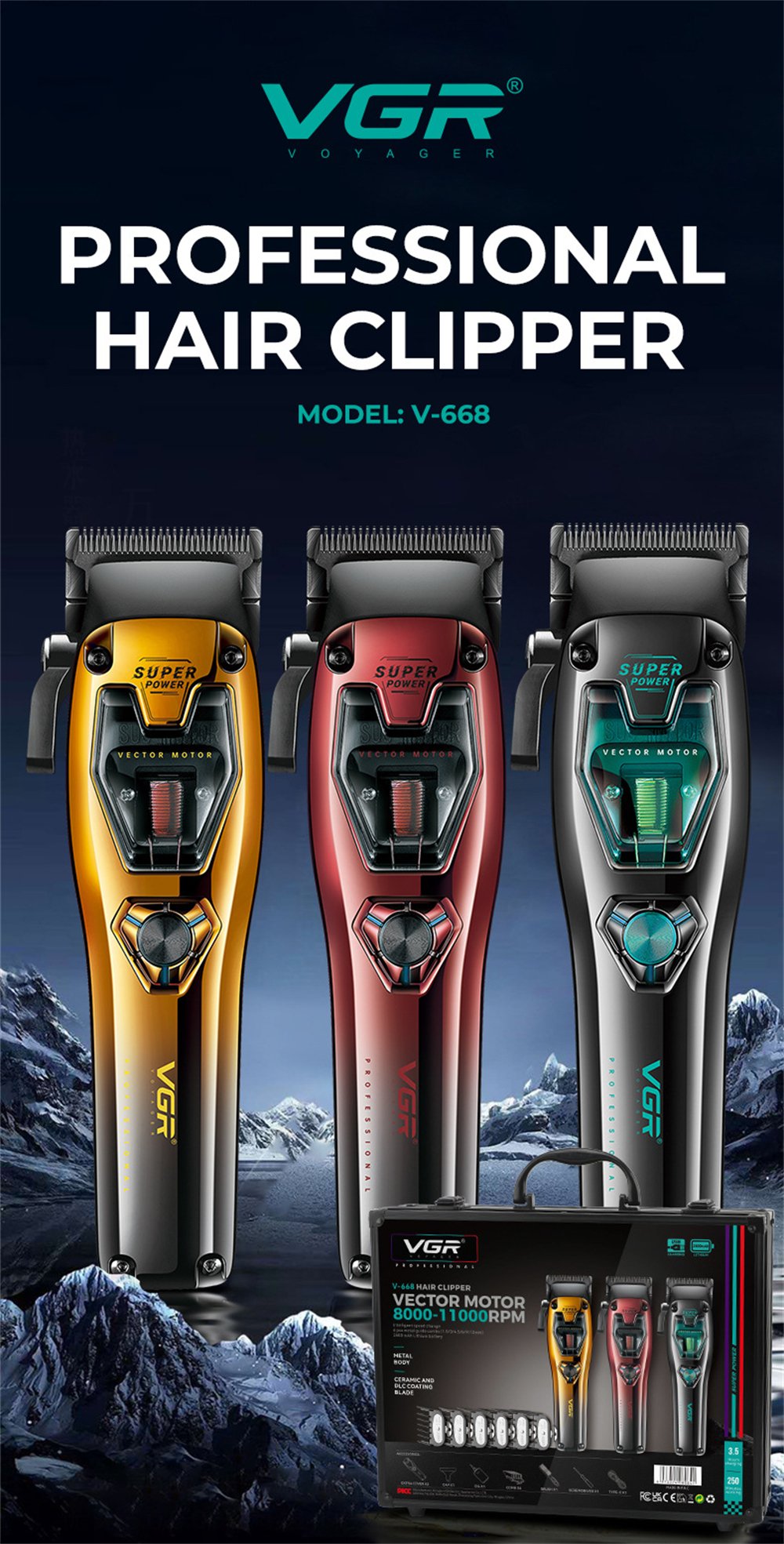 MAQUINA VGR V-668 maletin 3 carcasas - Imagen 2