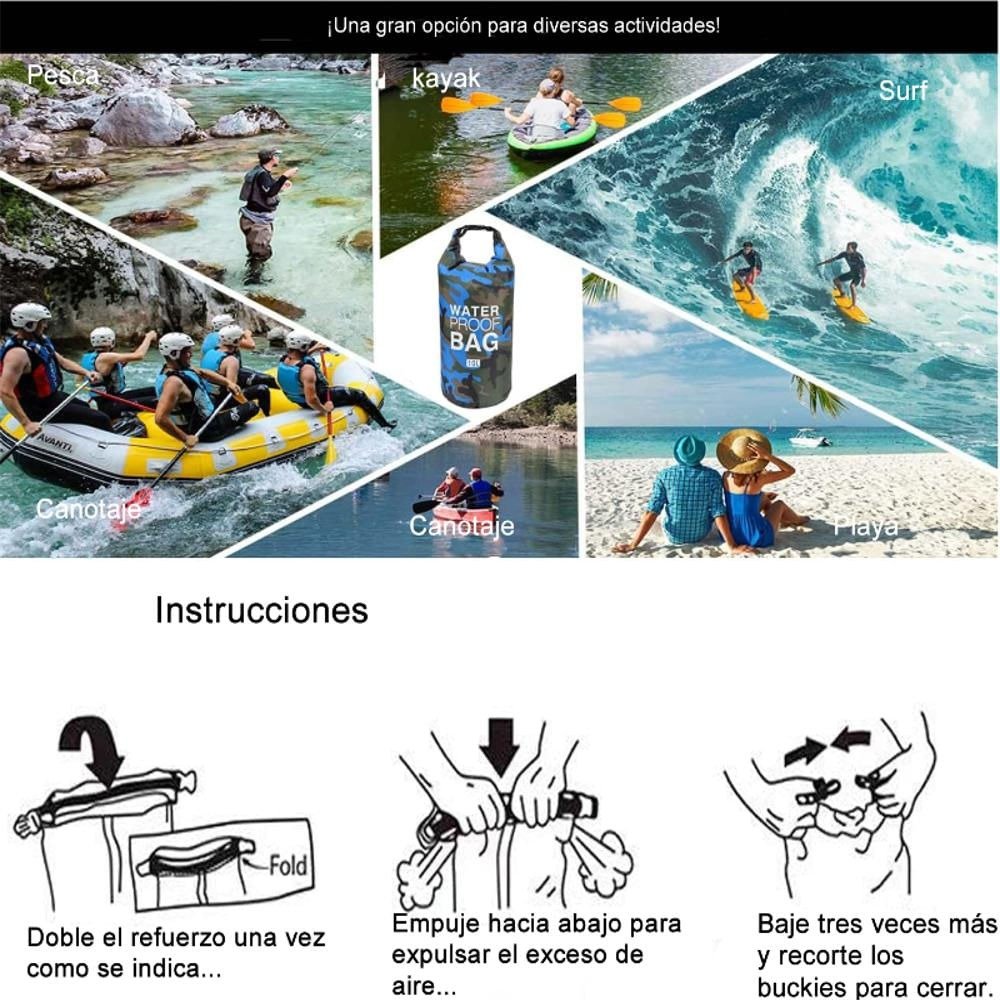 BOLSO Impermeable Seca De 10 Litros Ocean Pack Azul Oscuro - Imagen 4