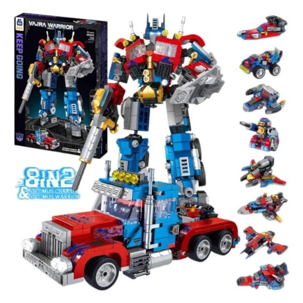 JUGUETE Transformable Optim 8 En 2 Nave Auto Robot Prime