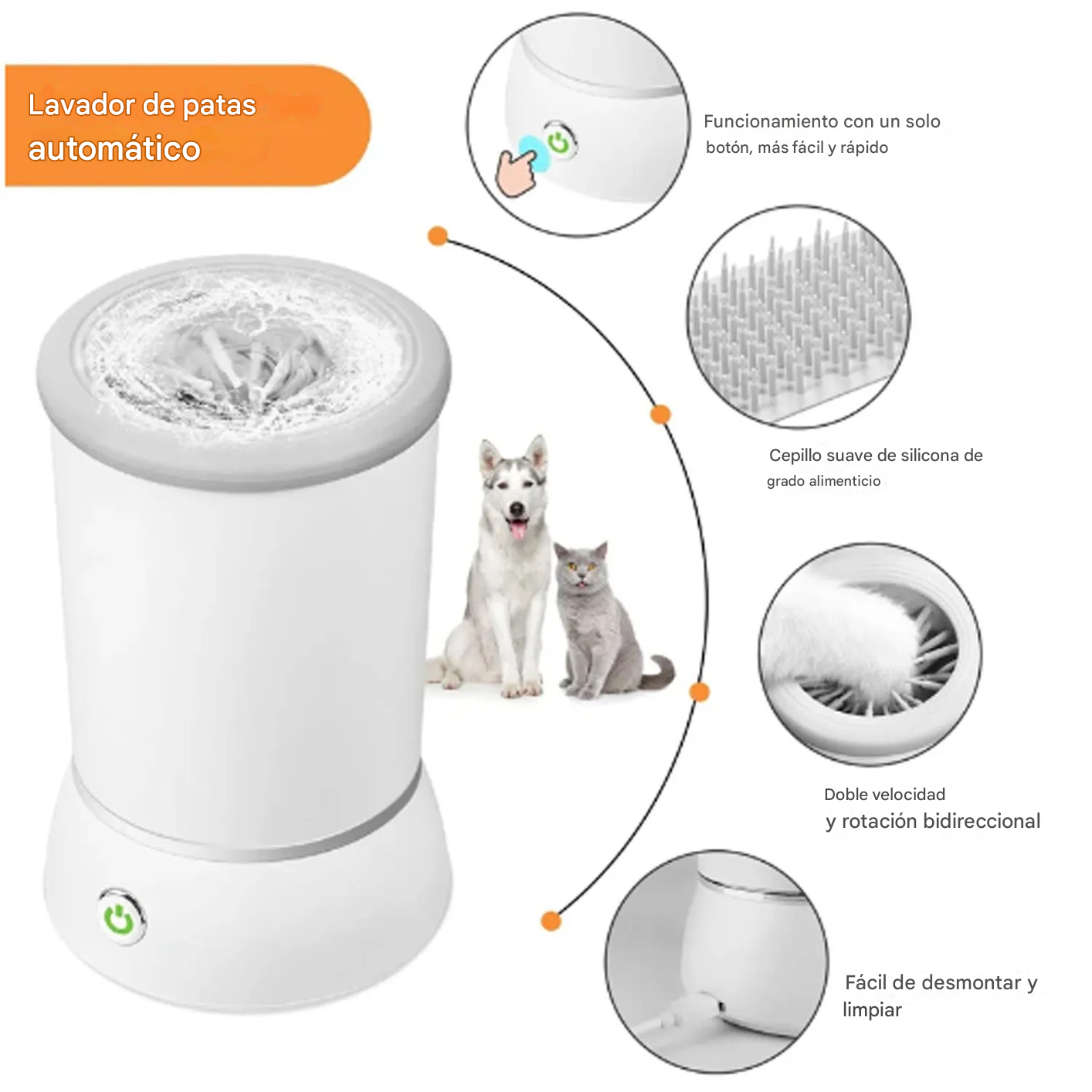 LIMPADOR PATAS tipo lavadora para mascotas  USB - Imagen 2
